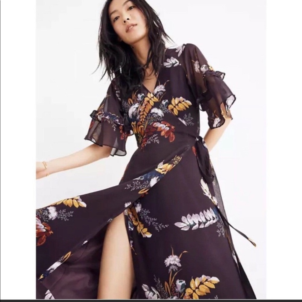 Madewell Vervain Ruffle Sleeve Maxi Dress